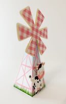 Farm Girl  - Party Favors Boxes - Cone box - Pyramid Slim box - Birthday.  10 Pices