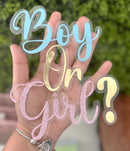 Gender Reveal Cake Topper - Boy or Girl.