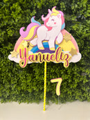 Cake Topper Unicorn Rainbow